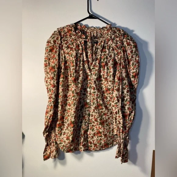 NWOT Free People|| Meant To Be Floral Blouse Top Size Small, Valentines - Picture 6 of 13
